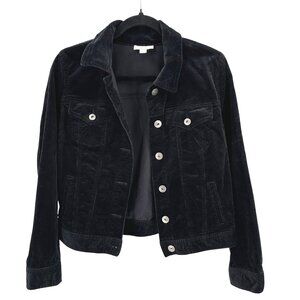 Style & Co Womens Black Corduroy Button Front Jacket Size S
